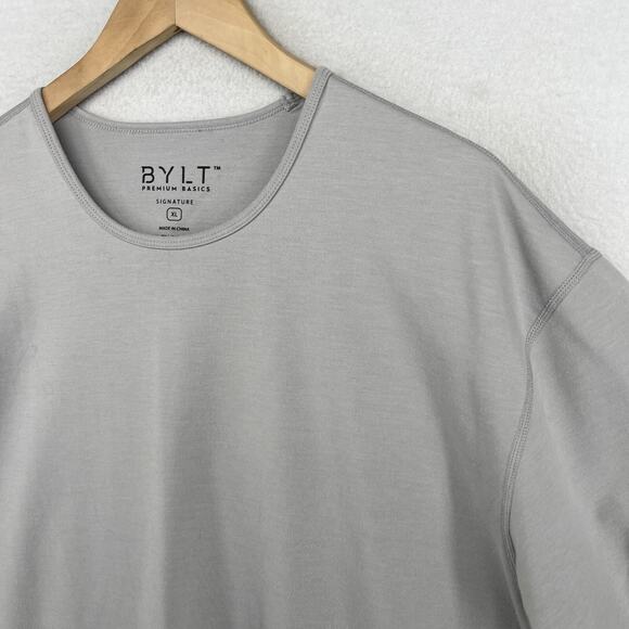 BYLT Shirt Mens XL Drop Cut Signature Premium Basics Athletic Short Sleeve Storm - Picture 5 of 14